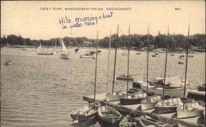 Manchester-by-the-Sea Massachusetts MA Tuck's Point Waterfront Vintage Postcard