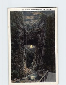 Postcard Natural Bridge By Moonlight Natural Bridge Virginia USA