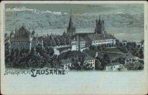 Souvenir de Lausanne Switzerland c1900 Postcard