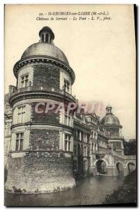 Old Postcard St Georges sur Loire Chateau de Serrant Bridge