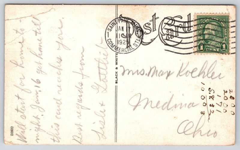 Mandan North Dakota~US Experimental Farm General View~House~Flag~1925 Postcard