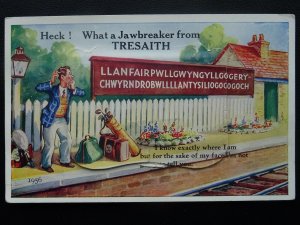 Wales TRESAITH 12 Image NOVELTY Jawbreaker PULL-OUT - Old Postcard