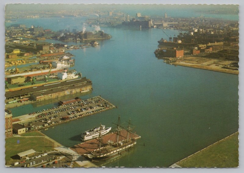 Ship~Inner Harbor~Baltimore Maryland~Plaza Pier~Continental Postcard 
