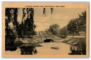 1939 Colonel Moore Park Exterior Bridge Englewood New Jersey NJ Vintage Postcard