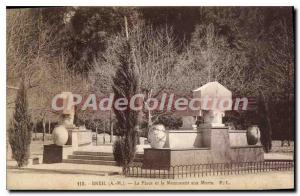 Postcard Old Breil Square and the War Memorial