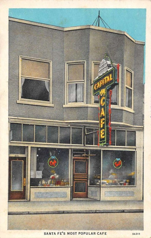 Santa Fe New Mexico Capital Cafe Vintage Postcard AA31788