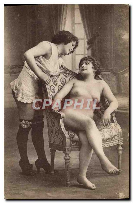 Postcard Old Woman naked erotic