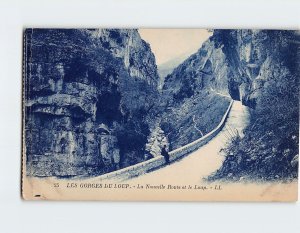 Postcard La Nouvelle Route et le Loup, Les Gorges Lu Loup, France