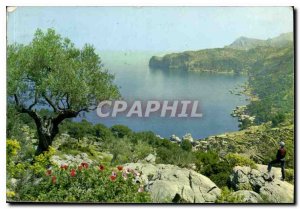 Postcard Modern Mallorca, Balearic Espana Deya vista la costa