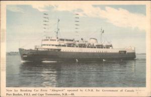 Ice Breaking Car Ferry Boat Abegweit Prince Edward Island Old Postcard #1