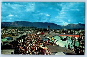 1960 Palmer Alaska Postcard First State Fair Heart Matanuska Valley Aerial View