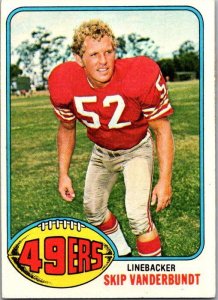 1976 Topps Football Card Skip Vanderbundt San Francisco 49ers sk4579