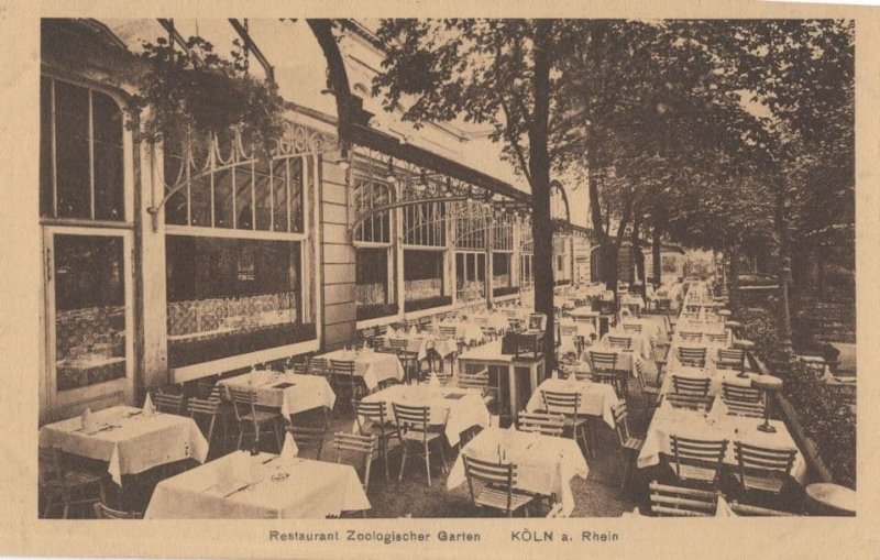 Zooligischer Garten Koln German Restaurant Old Postcard