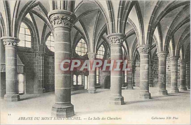 Postcard Abbey of Mont Saint-Michel - The Knights Hall