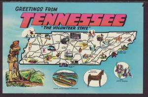 Greetings From Tennessee,Map Postcard