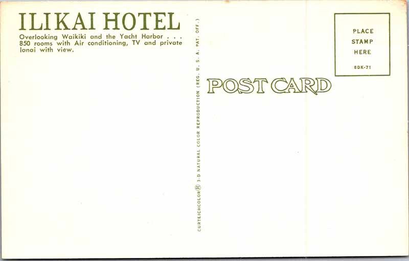 Postcard HOTEL SCENE Honolulu - Waikiki Hawaii HI AM5050