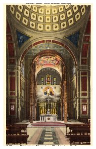 Postcard Washington DC - Franciscan Monastery - Center Altar with Bronze Canopy