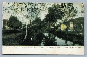 GLEN GARDNER NJ MACK AVENUE FROM RUSTIC FOOT BRIDGE ANTIQUE POSTCARD