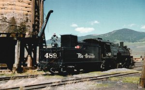 Vintage Postcard Big Gulp Denver & Rio Grande Narrow Gauge K-28 2-8-2 Mikado