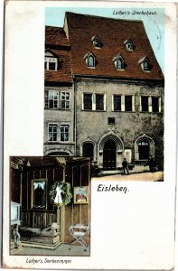 Postcard Germany Eisleben Martin Luther's Death House Museum