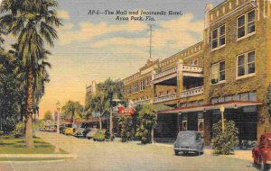 The Mall Street Scene Jacaranda Hotel Avon Park Florida 1957 linen postcard