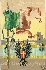00424 - Illustrated Vintage Postcard - REGGIMENTAL: INFANTRY VERONA-