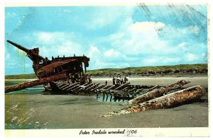Old Postcard of the Peter Iredale Wrecked 1906 Oregon Coast Posted 1962 