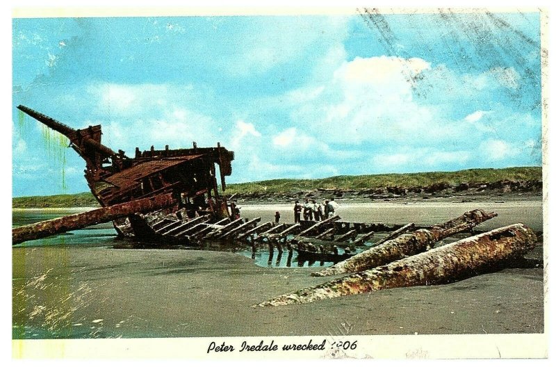 Old Postcard Of The Peter Iredale Wrecked 1906 Oregon Coast Shipped 1962-