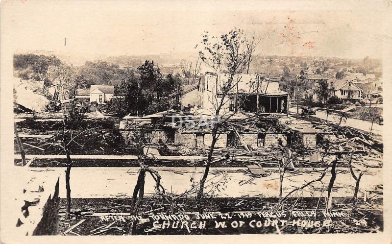 C86/ Fergus Falls Minnesota RPPC Postcard '19 Church Ruins Tornado Disaster 3