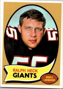 1970 Topps Football Card Ralph Heck New York Giants sk21477