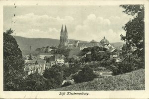 austria, KLOSTERNEUBURG, Panorama mit Stift (1920s) Postcard
