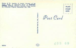 Canada, Ontario, Midland, Statue of Saint Ignatius, 1950s car,Canadian Post Card