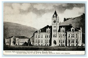 1910 University Hall Gymnasium Missoula Montana MT Unposted Antique Postcard