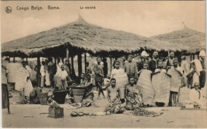 PC BELGIAN CONGO, BOMA, LE MARCHÃ, Vintage Postcard (b31108)