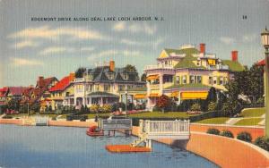 Loch Arbour New Jersey Edgemont Drive Linen Antique Postcard J48176