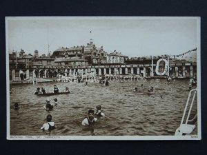 Norfolk GREAT YARMOUTH BATHING POOL shows GOODE'S HOTEL c1924 Postcard