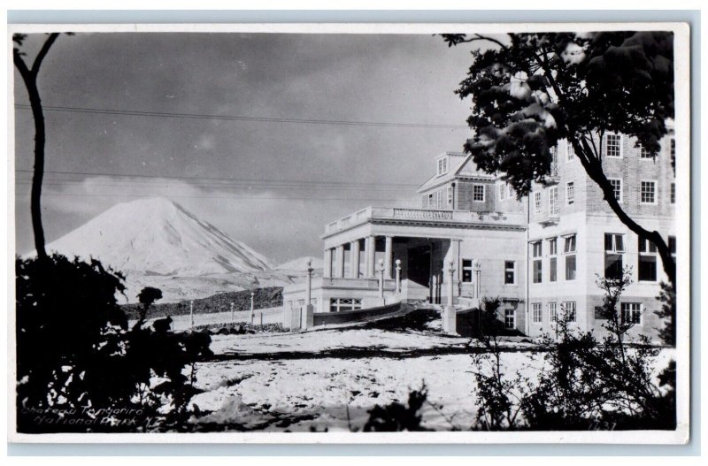 View Of Chateau Tongariro Hotel New Zealand NZ RPPC Photo Posted Postcard 