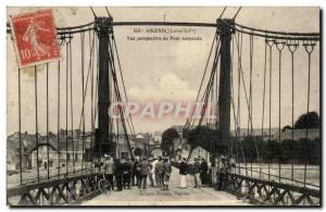 Ancenis - View Perspective Suspension Bridge - Old Postcard