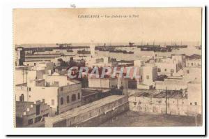 Morocco Casablanca Old Postcard General View of the port