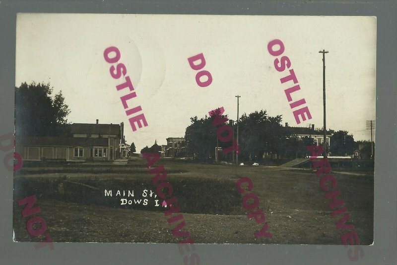 Dows IA RPPC 1910 MAIN STREET nr Webster City Latimer Clarion Hampton Iowa Falls