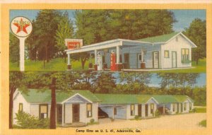 Adairsville Georgia Camp Elms Texaco Gas Station Vintage Postcard AA51793