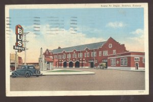 NEWTON KANSAS SANTA FE RAILROAD DEPOT TRAIN STATION VINTAGE POSTCARD