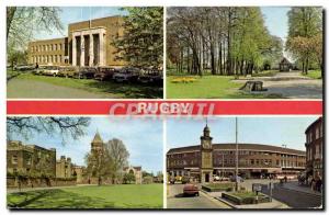 Postcard Modern School Rugby Town hall Caldecot park