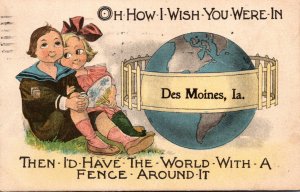 Iowa Des Moines Duthch Kids Fence Around The World 1914