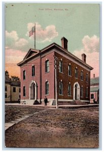 Machian Maine Postcard Post Office Exterior View Building c1908 Vintage Antique