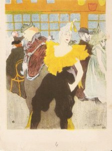 Toulouse Lautrec. Female Clown at .. Fine painting, modern French postcard