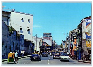 c1960's Busy Throughfare of South Bridge Road in Singapore Vintage Postcard