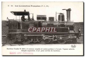 Postcard Old Train Locomotive Machine Tender 3641