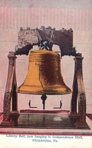 Vintage Postcard Liberty Bell Hanging On Independence Hall Philadelphia Penn PA