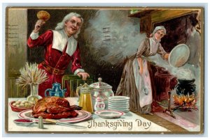 1909 Thanksgiving Day Turkey For Dinner Fort Wayne IN Tuck's Embossed Postcard